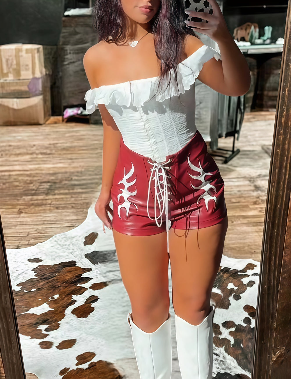 Embroidered Corset Lace Top