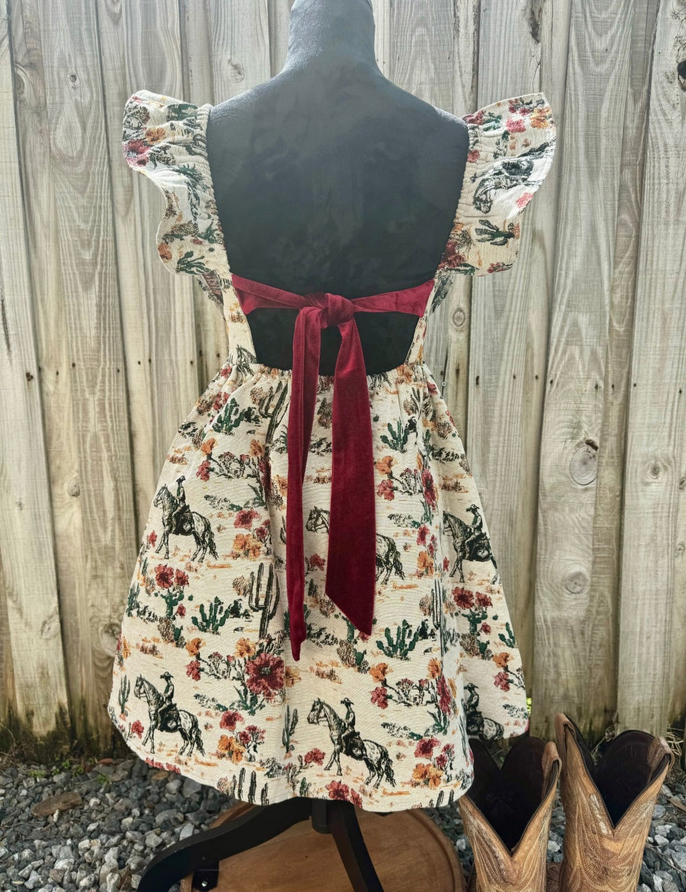 The Vintage Cowboy Dress - Cream