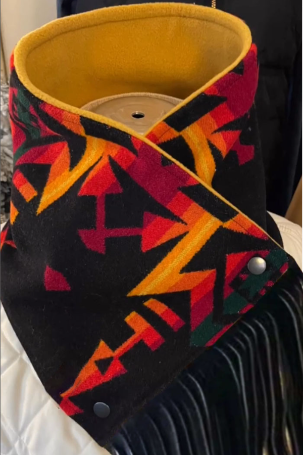 Women's Western Fringed Scarf - Aztec Pattern