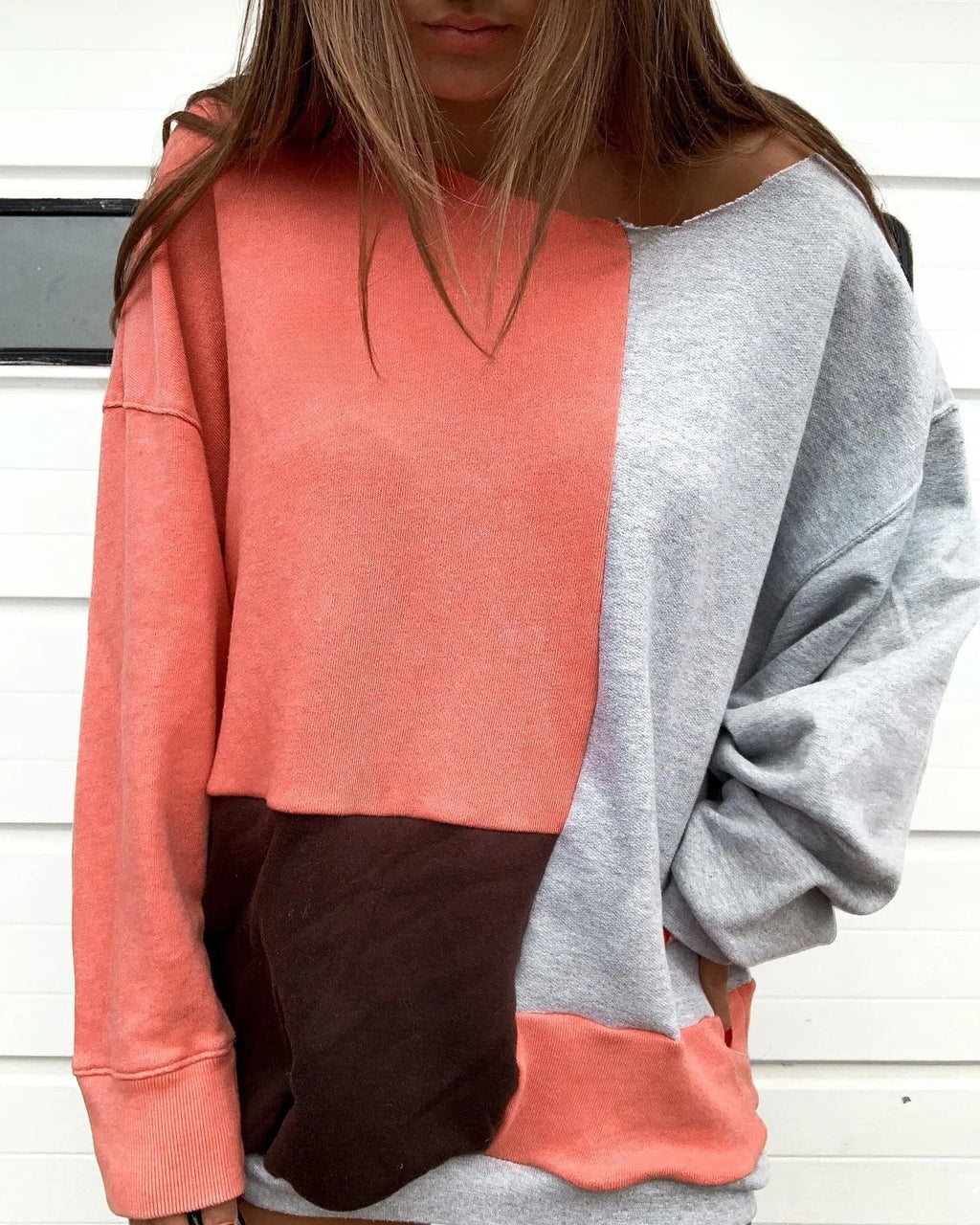 Patchwork Color Sweatshirt c043