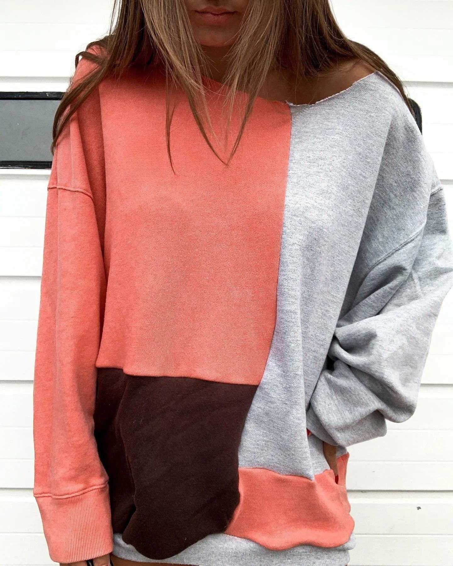 Patchwork Color Sweatshirt c043