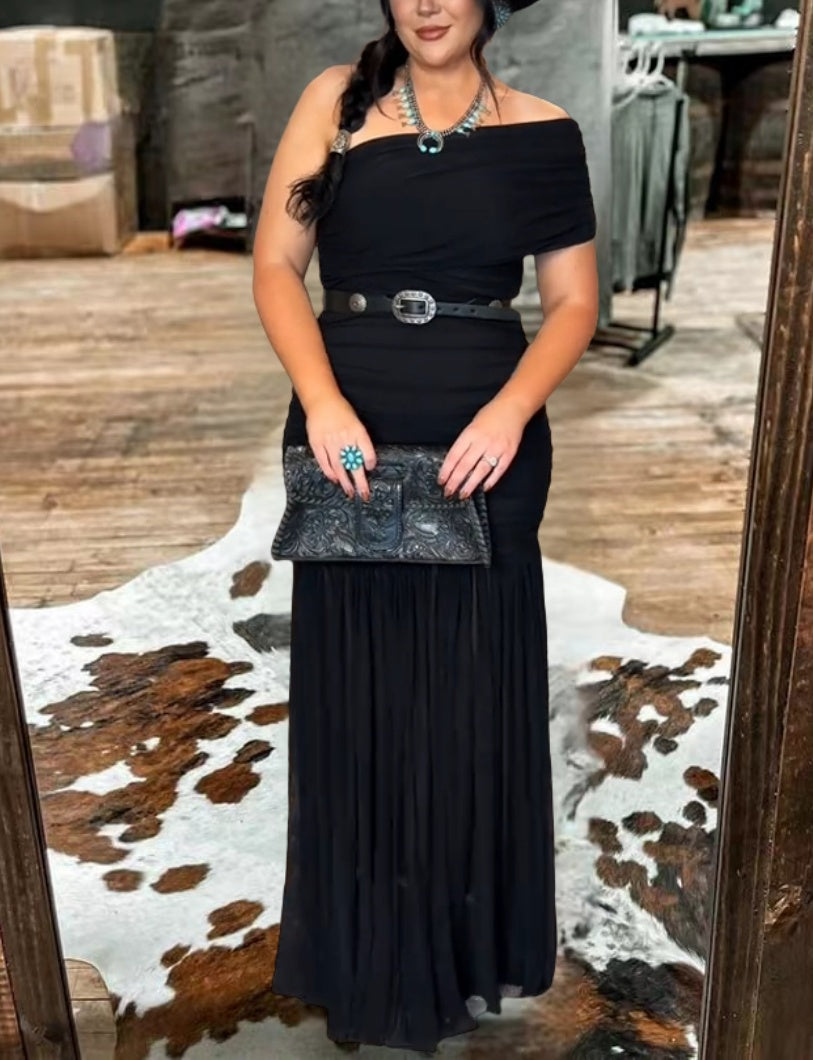 Women's Black Printed Dress