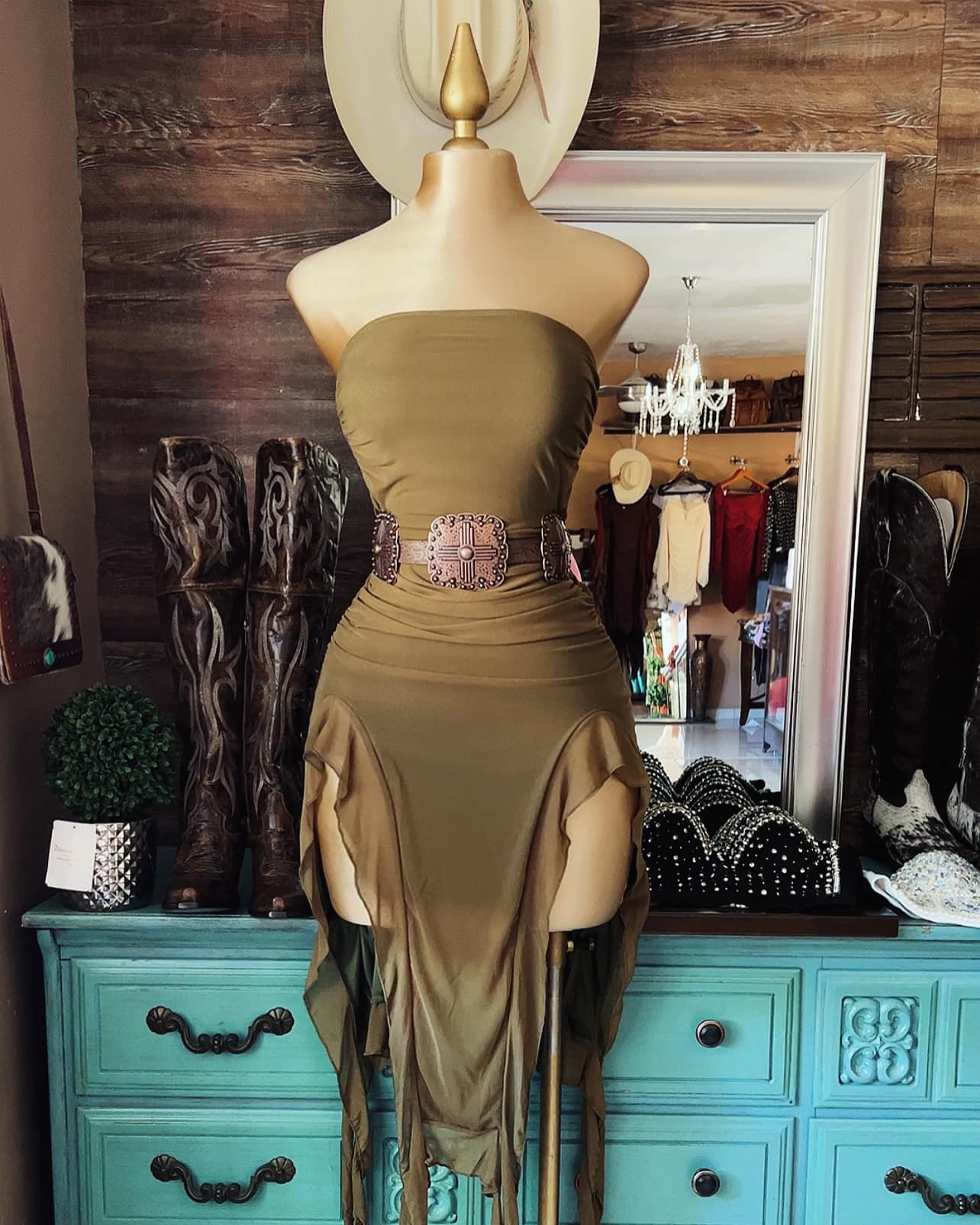 Elegant Ruffled Tube Top Dress