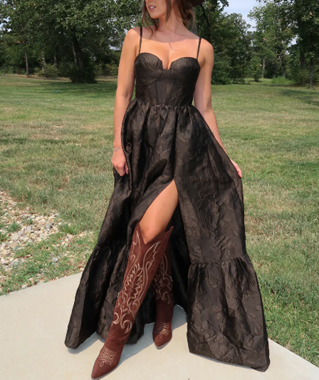 Sweetheart Neckline Dlive Maxi Dress
