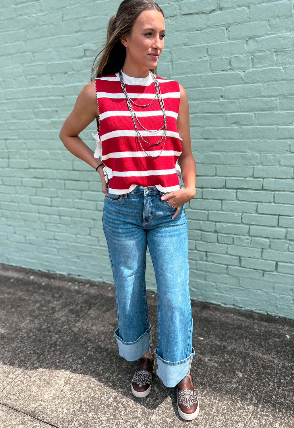 The Dani Cuffed Wide Leg Jeans