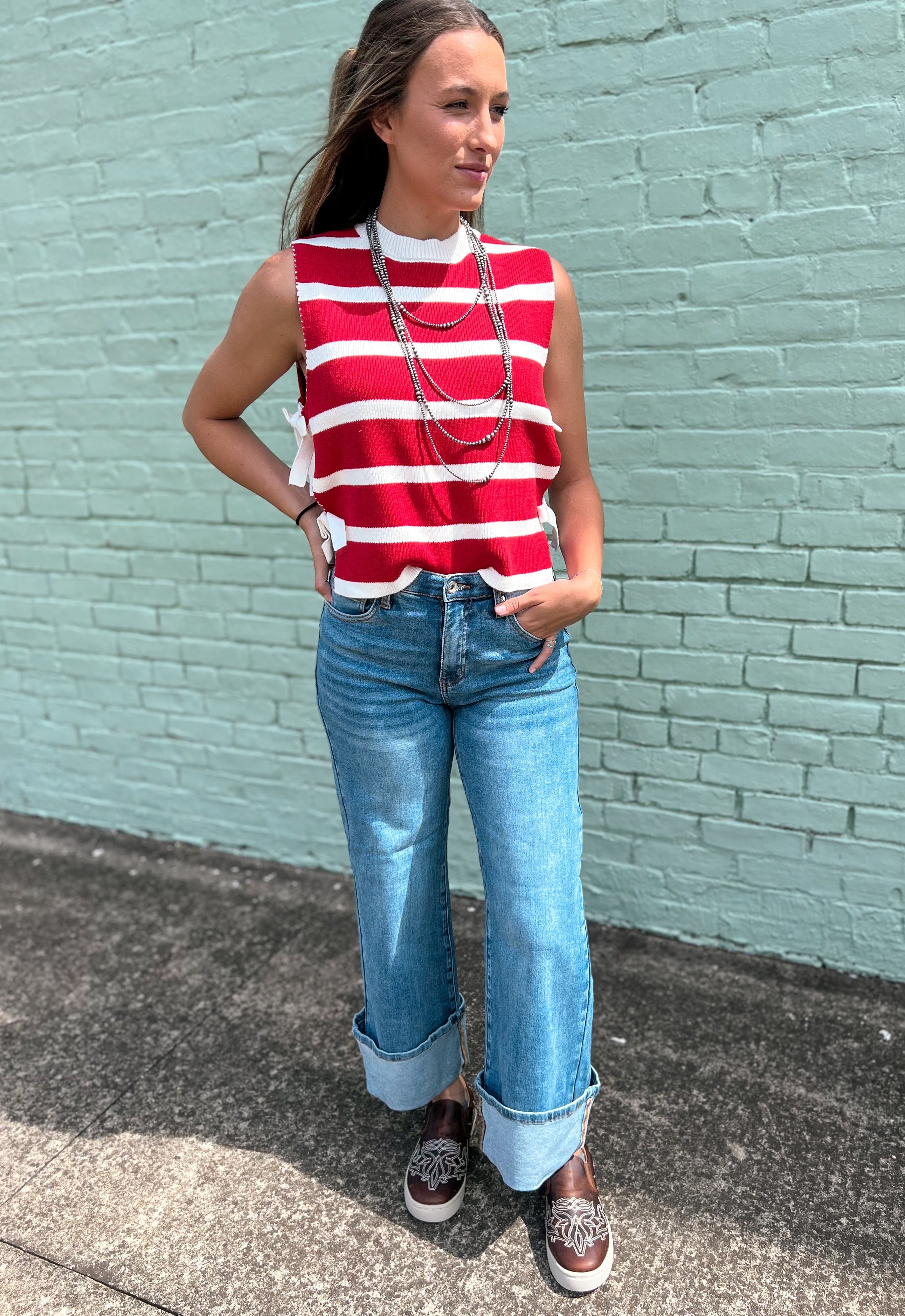 The Dani Cuffed Wide Leg Jeans