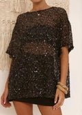 Sequin Oversized Top