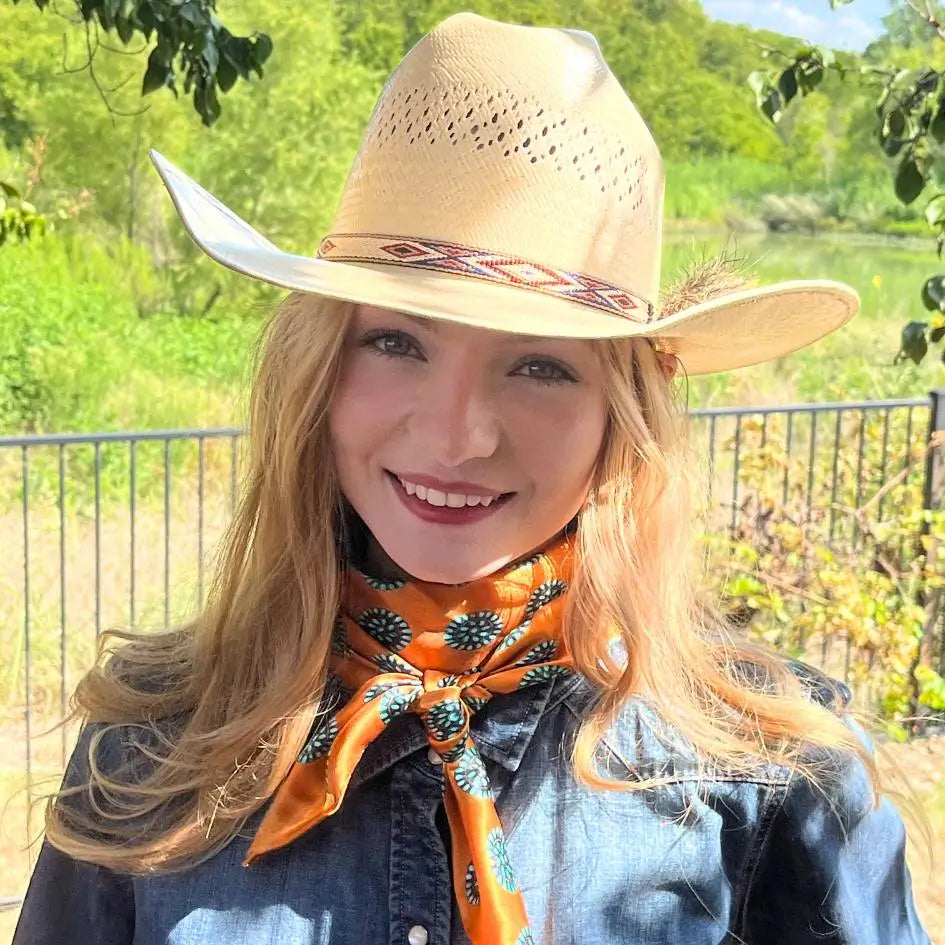 Western Wild Rags (Sierra & Stone) Turquoise Silk Scarf