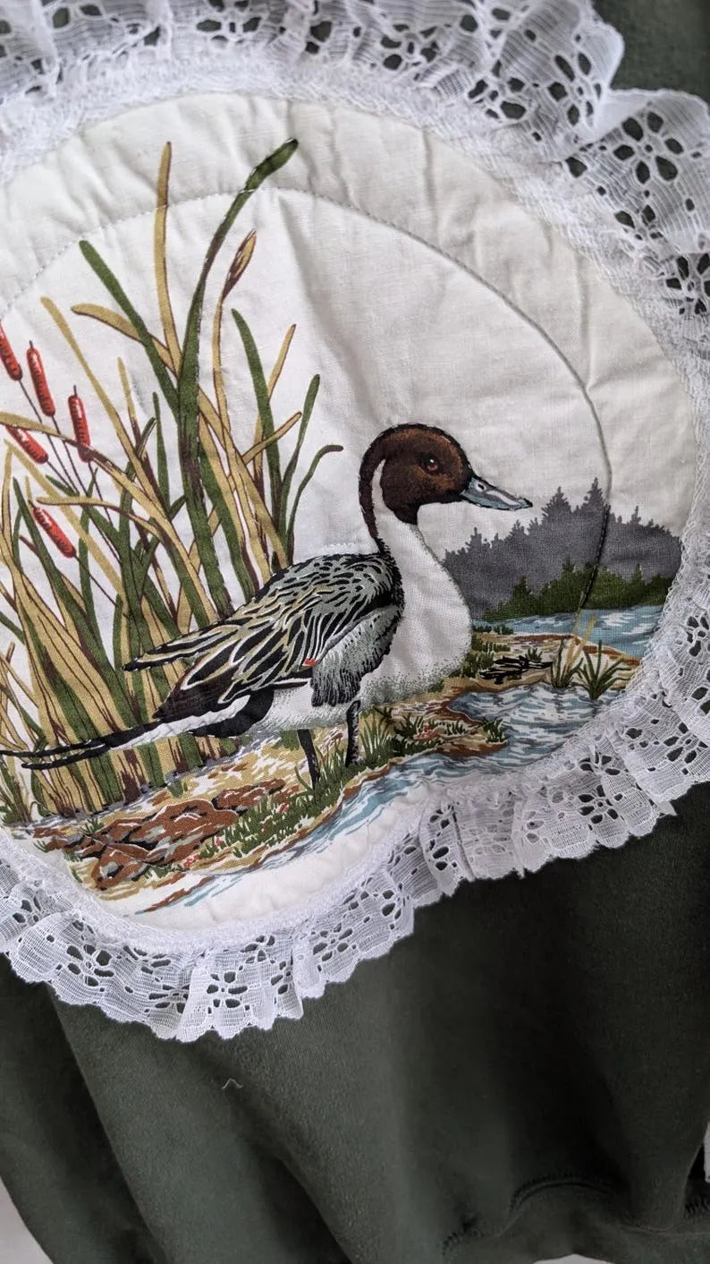 Lace & Quilted Pintail Crewneck