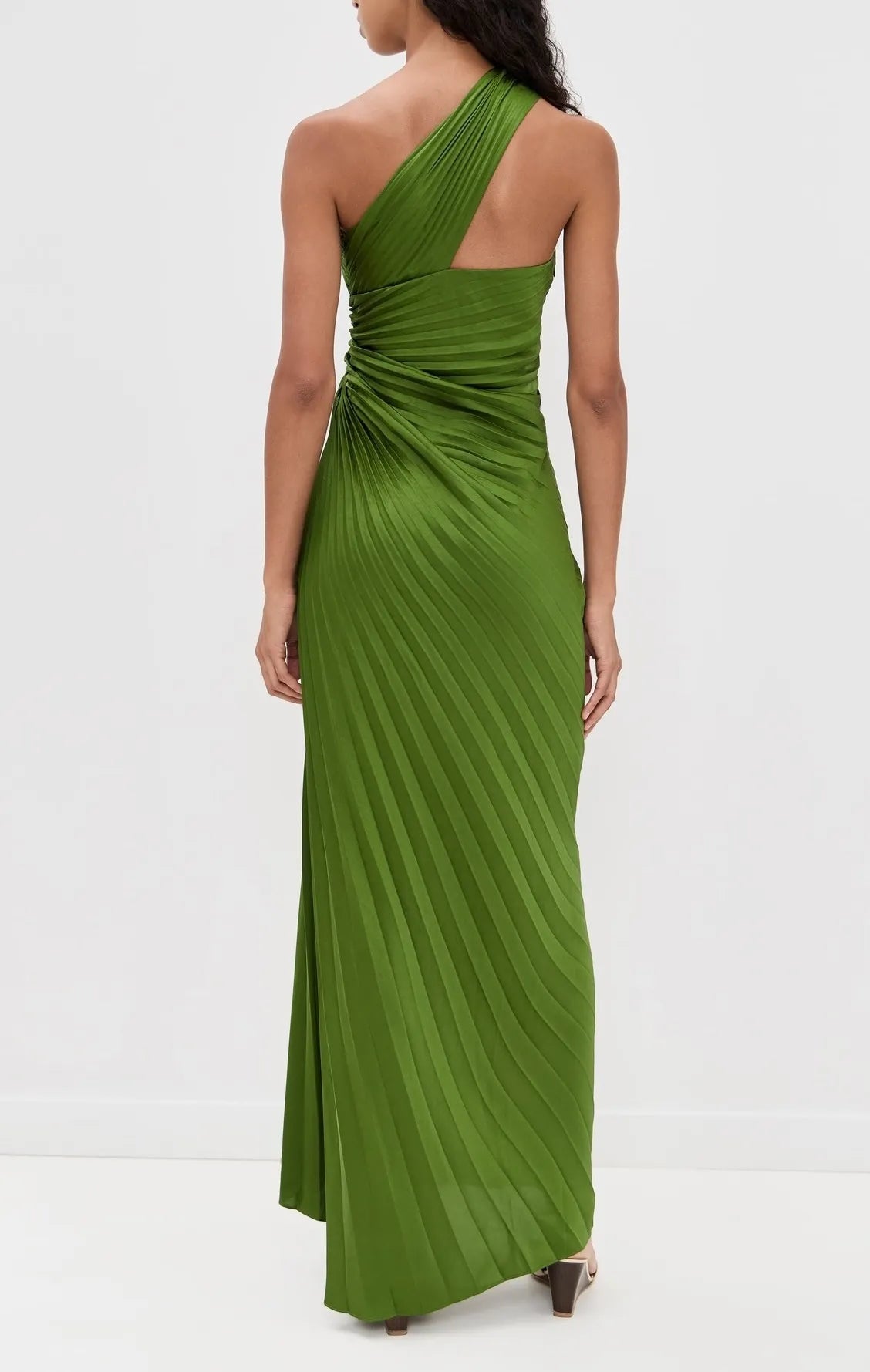 Elegant One Shoulder Pleated Maxi Dress