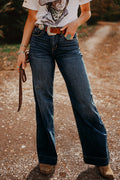 Vintage Washed Wide Leg Jeans
