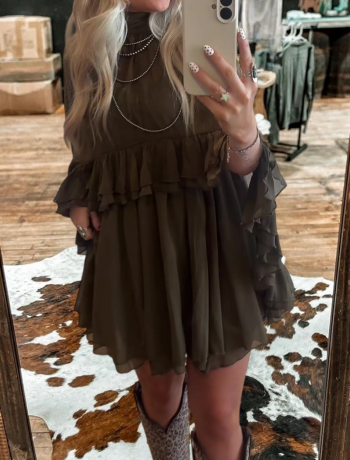 Women's Cape-sleeved Layered Mini Dress