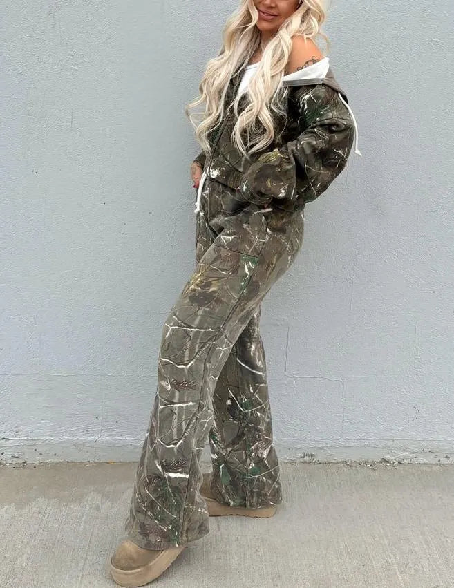 Cowboy’s Camo Zip Up Hoodie+Pant Set