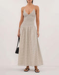 Vintage Gingham Spaghetti Strap Maxi Dress