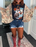 Bohemian batwing-sleeve top