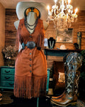 Fringe Sleeveless Button Down Dress