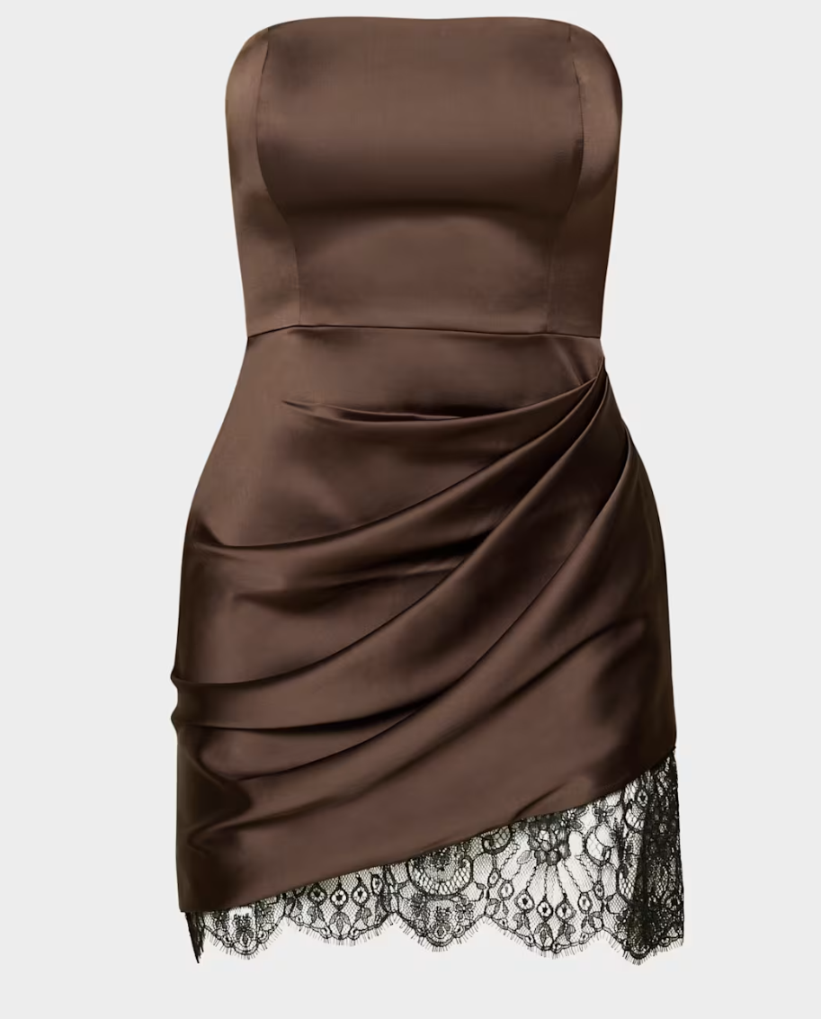 Satin Lace Mini Dress