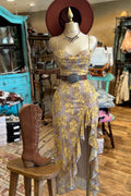 Beautiful Cowl Neck Ruffle Midi Dress