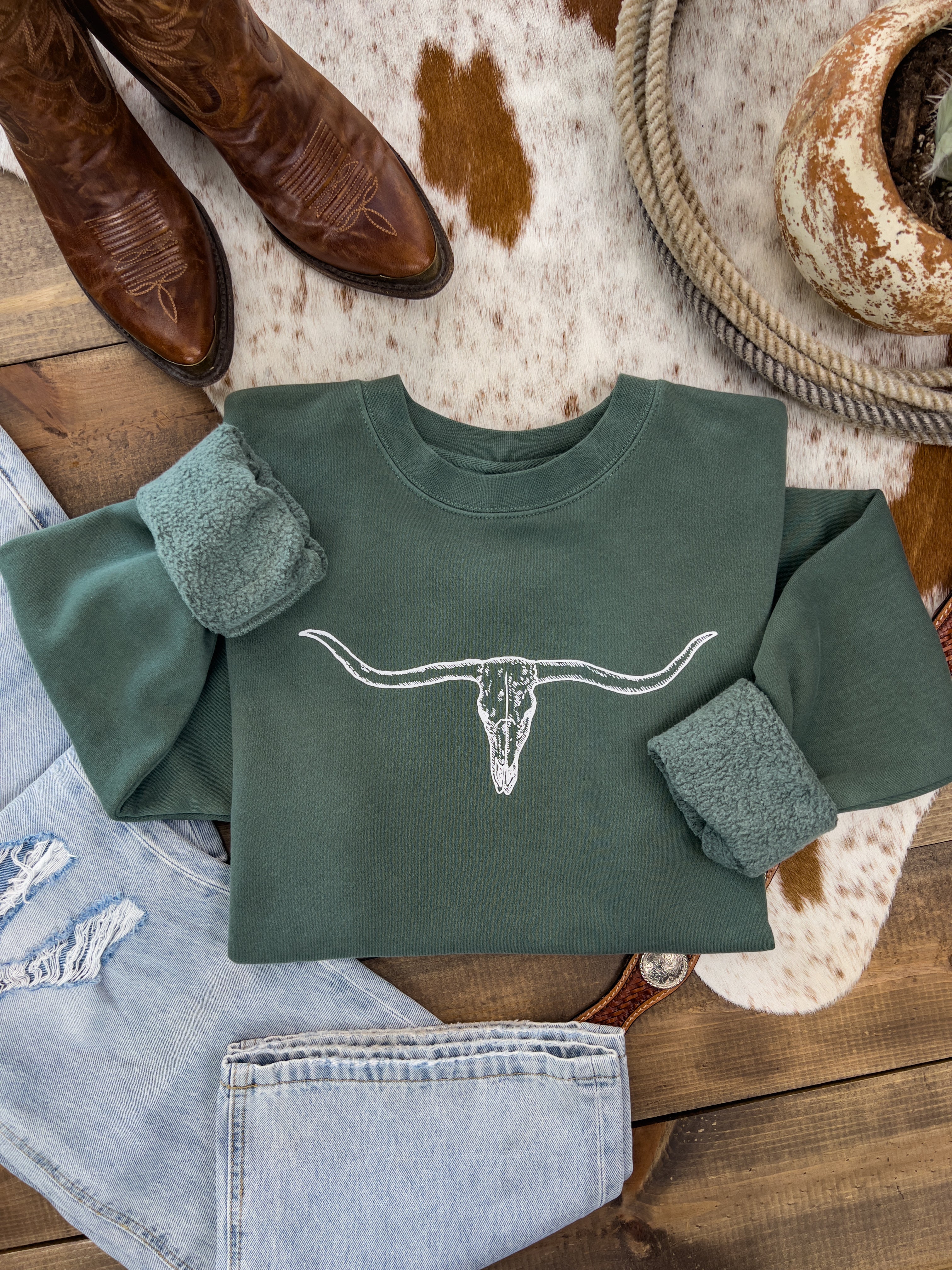Longhorn Betty Crewneck