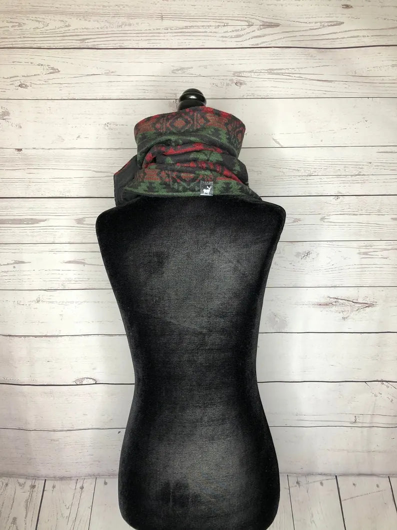Ever Green Western Aztec Warm Neck Hood