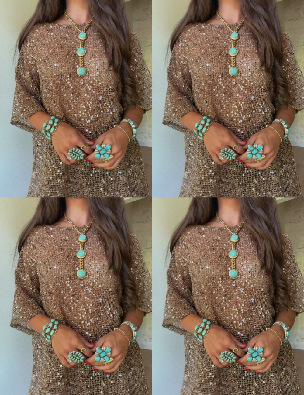 Sequin Oversized Top