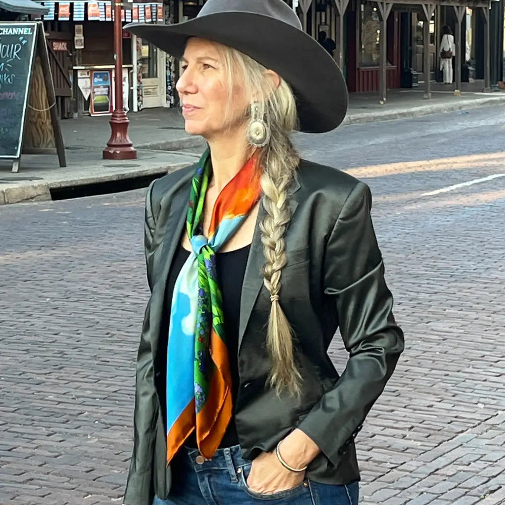 Western Wild Rags (Cowtown Calling) Silk Scarf