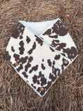 Women's Western Cow pattern Sherpa Warm Neck Hood