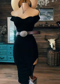 Women's Black Summer Slit Dress