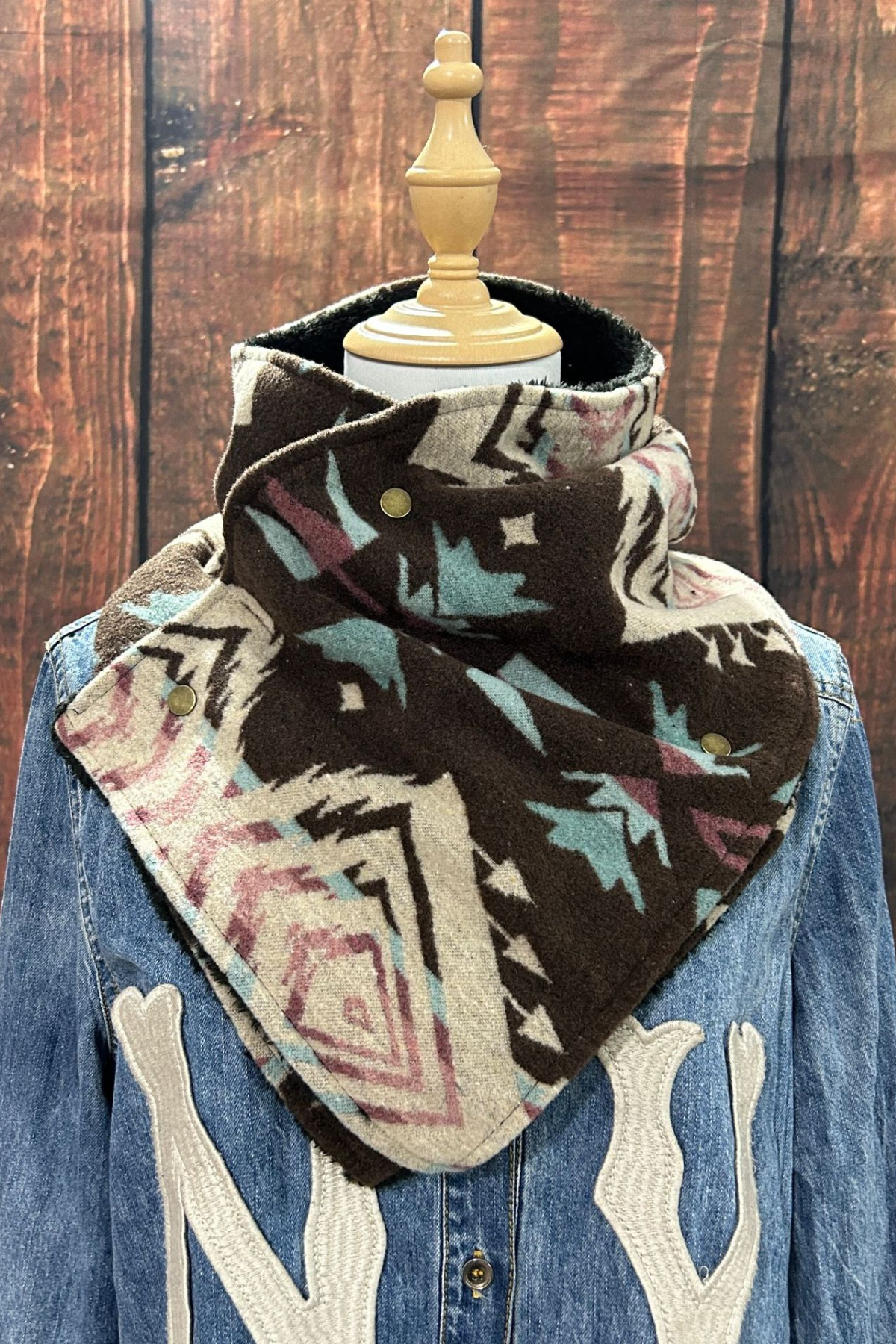Western Cowboy Aztec Warm Neck Hood