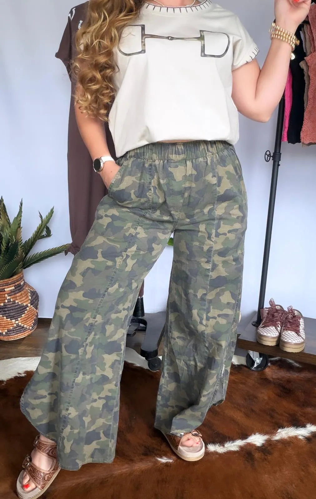 The Sagebrush Camo Barrel Jeans