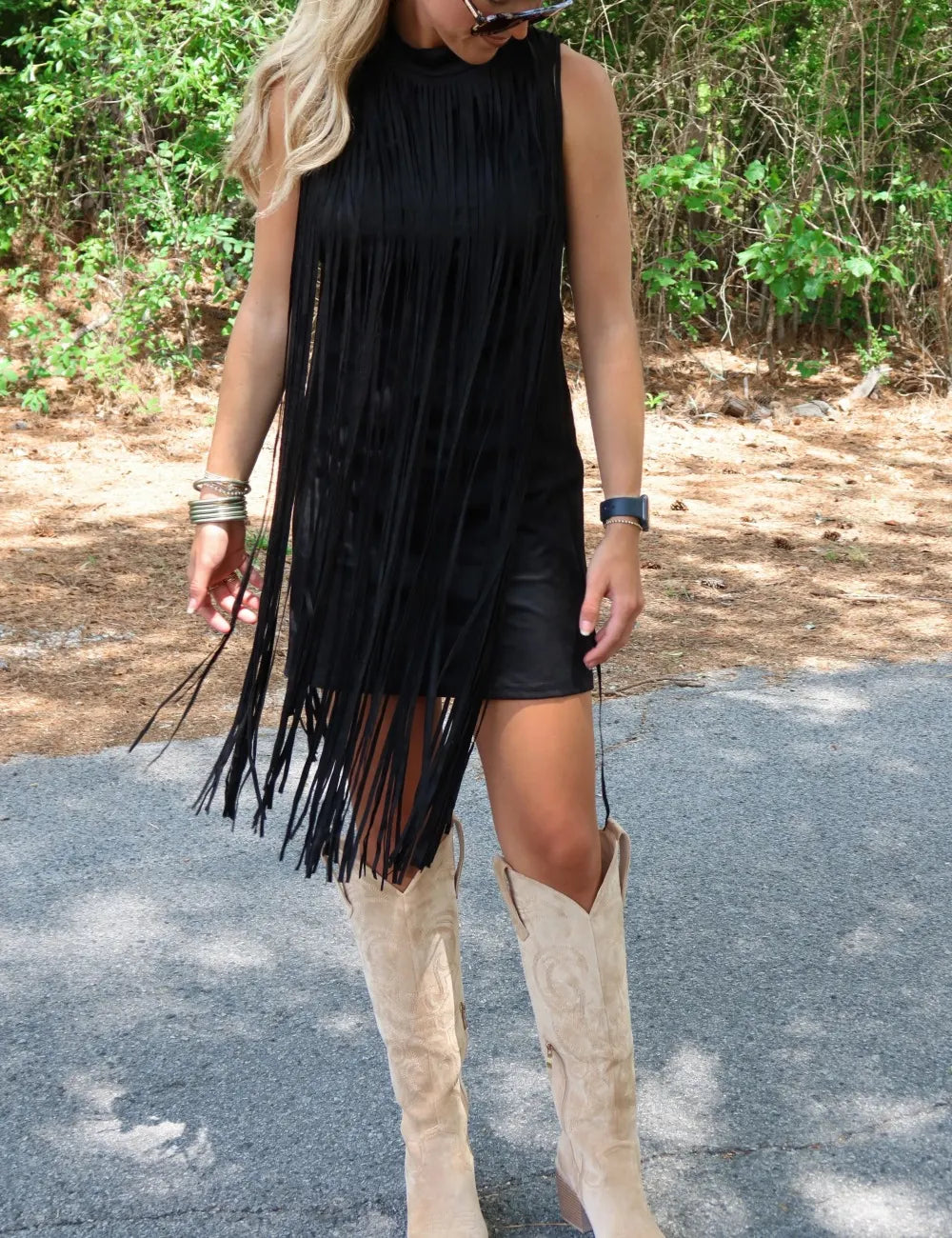 Fringe Suede Dress