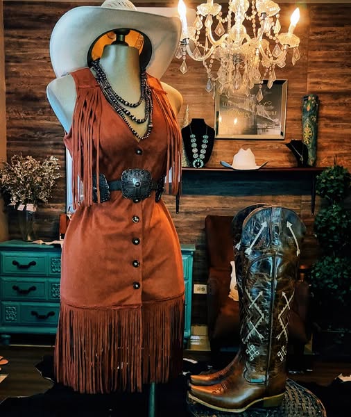Fringe Sleeveless Button Down Dress