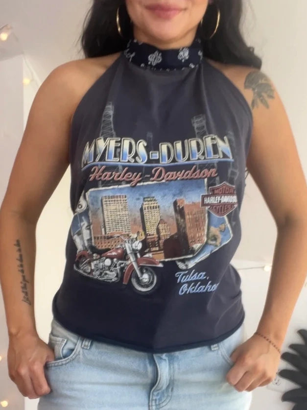 Harley Davidson Flame Halter Top