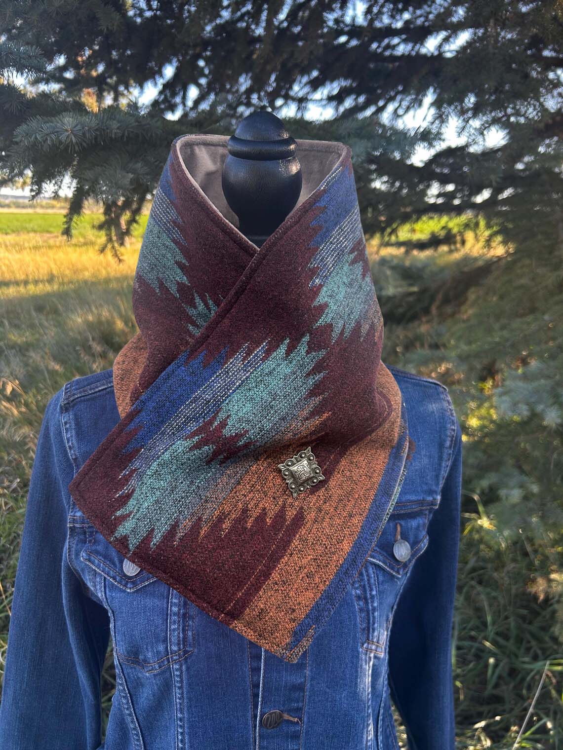 Western Cowboy Aztec Warm Neck Hood