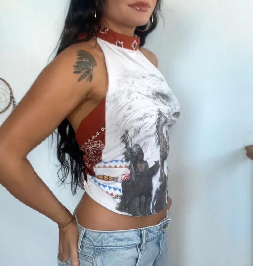 Feathered Indians Halter  Tee