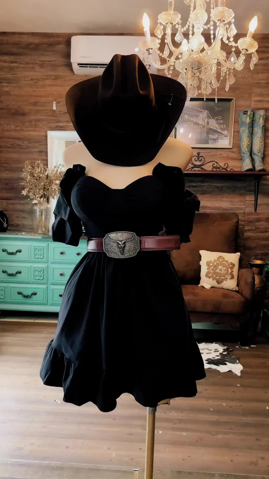 Black Midnight Rodeo Ruffle Dress