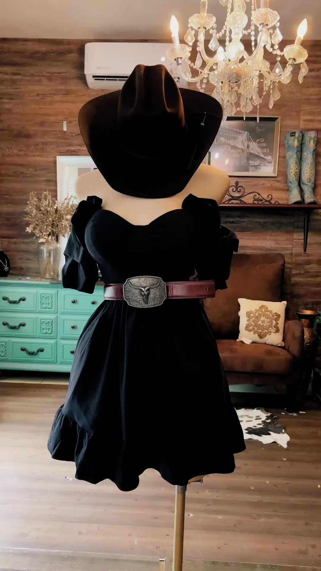 Black Midnight Rodeo Ruffle Dress