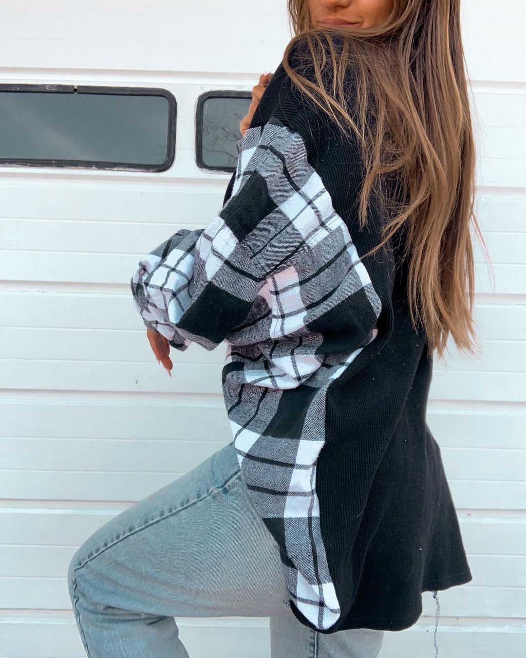 Patchwork Lattice Sweatshirt