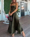 Olive Romance Strapless Midi Dress