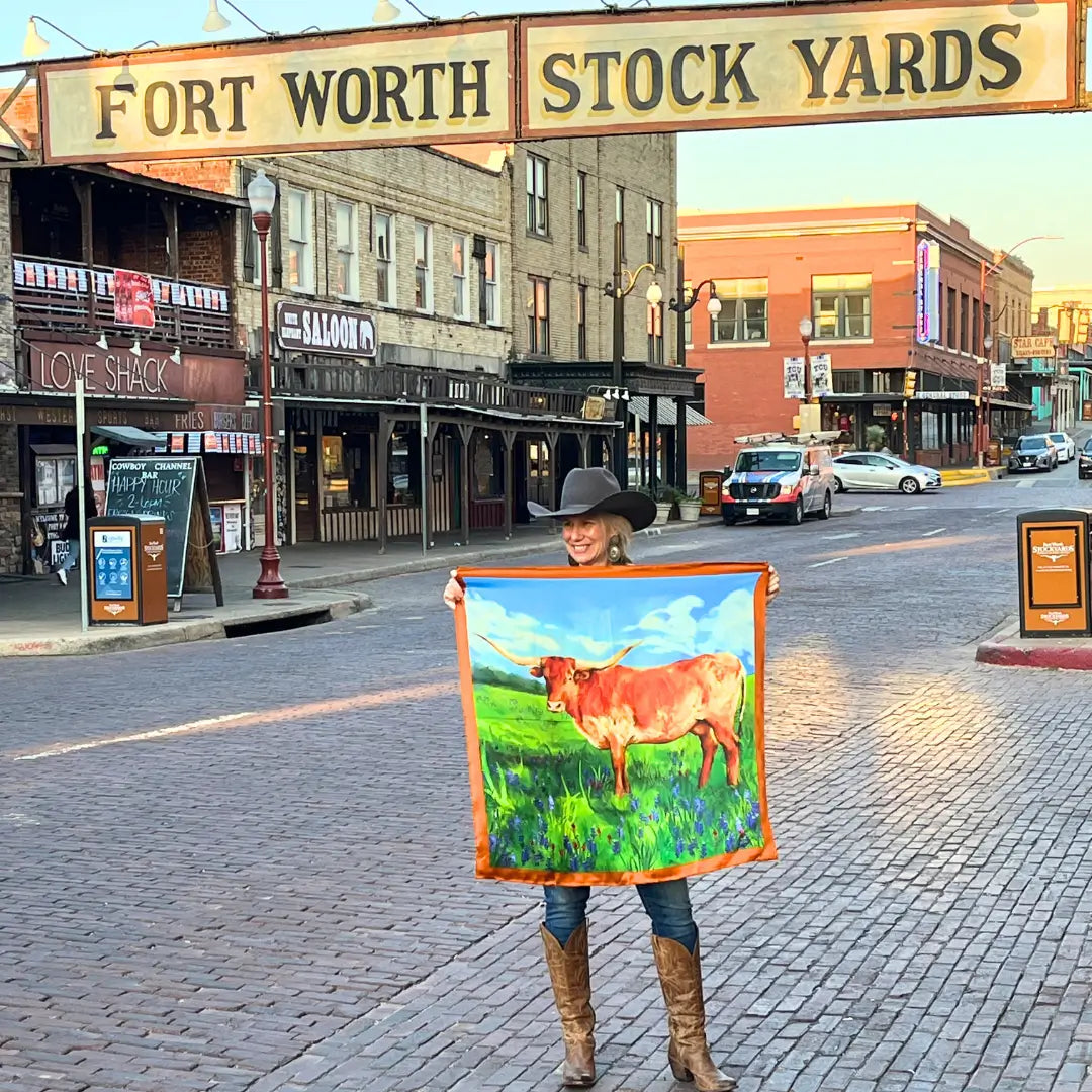Western Wild Rags (Cowtown Calling) Silk Scarf