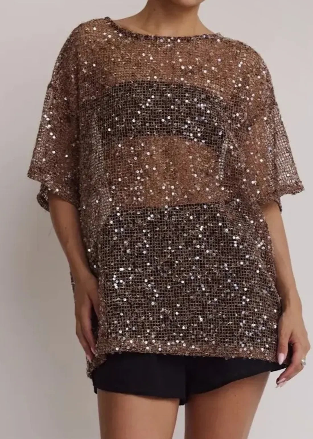 Sequin Oversized Top