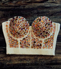 Women's Sexy Rhinestone Bustier Crop Top