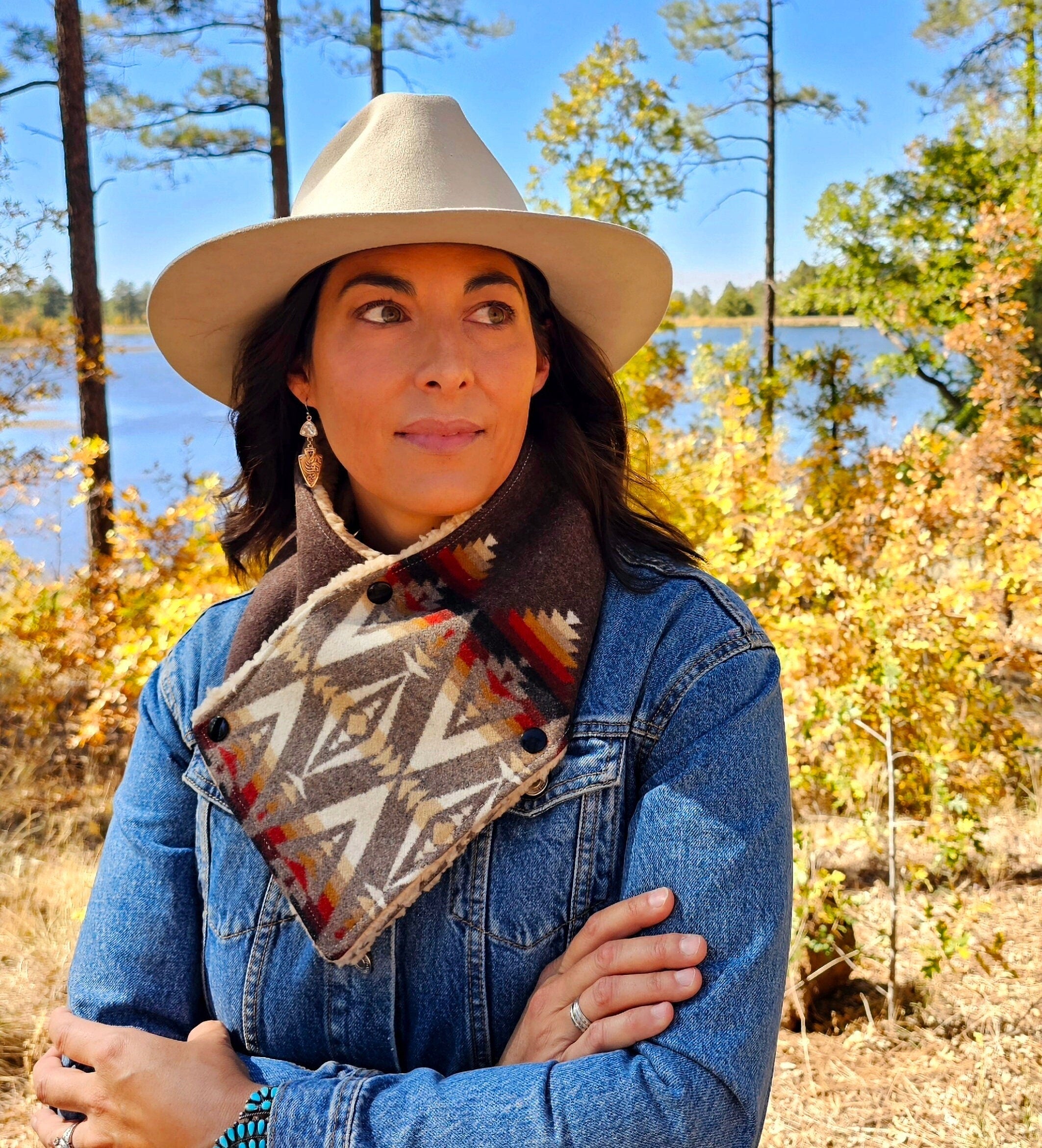 Wool/Sherpa Cowl Scarf - Pacific Crest