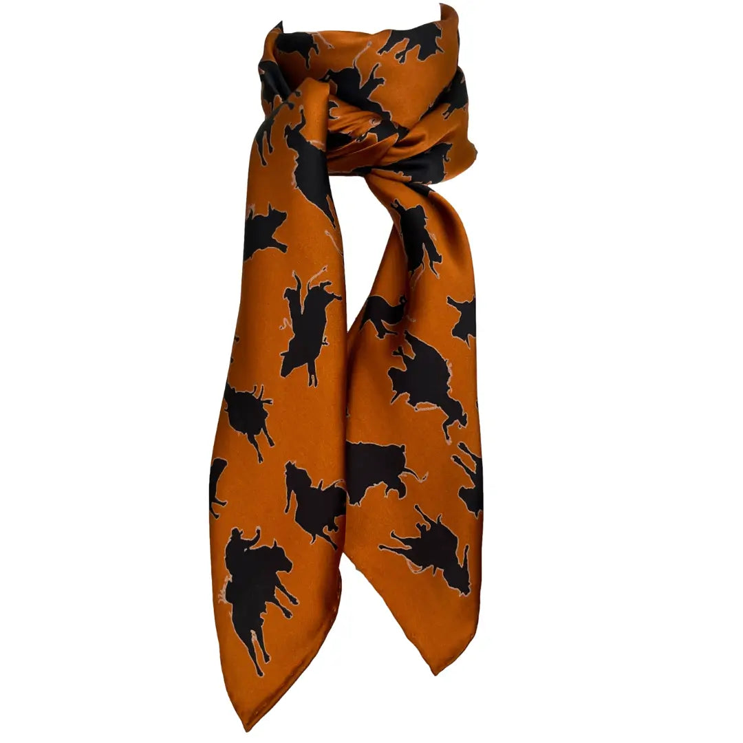 Rodeo Bull Rider (Cowtown) Bull Riding Silk Scarf