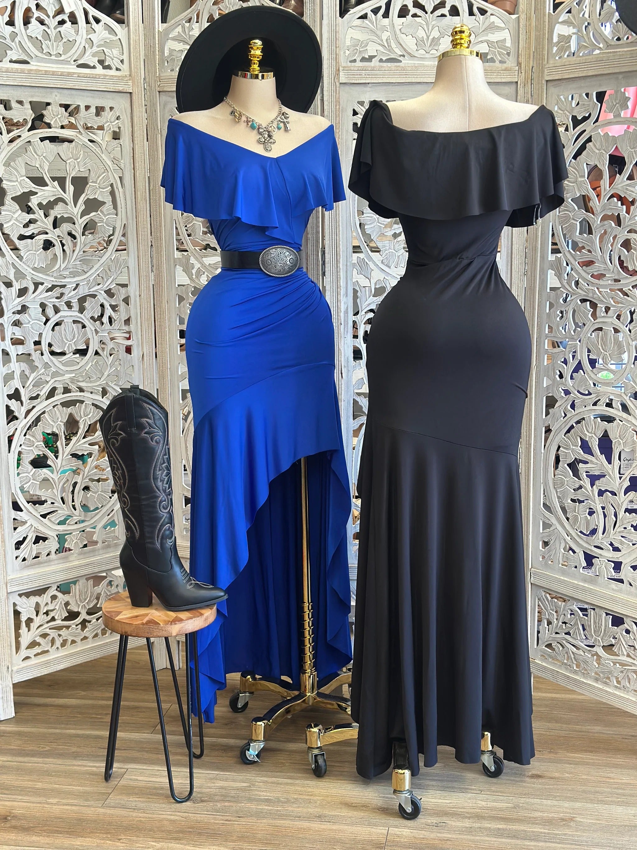 Off-Shoulder Ruffle Maxi Dress