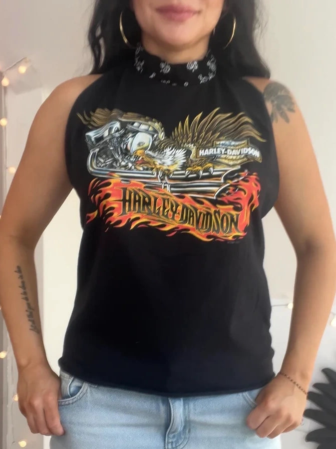 Harley Davidson Flame Halter Top