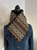 Women's Western Stripe Print Aztec Warm Neck Hood