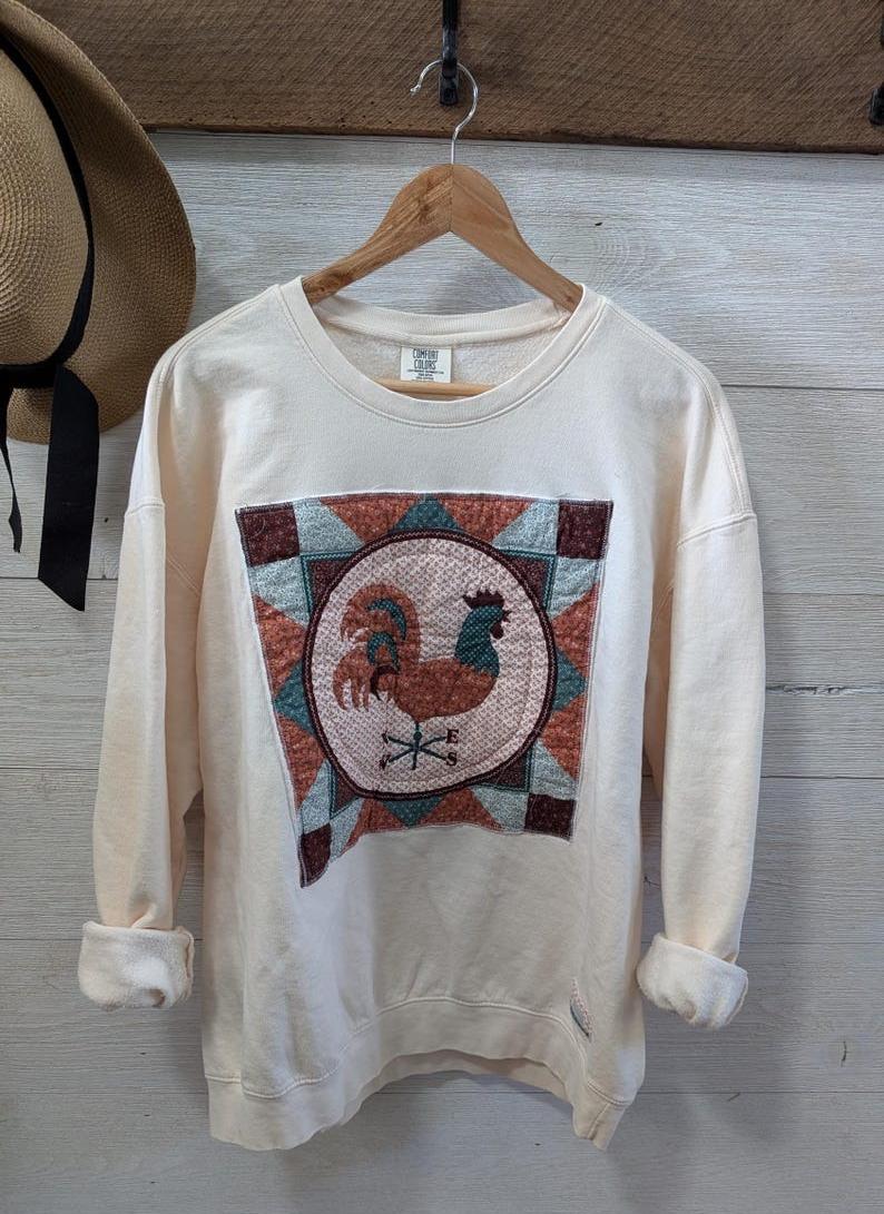 WEATHERVANE Rooster Cranston Print Crewneck