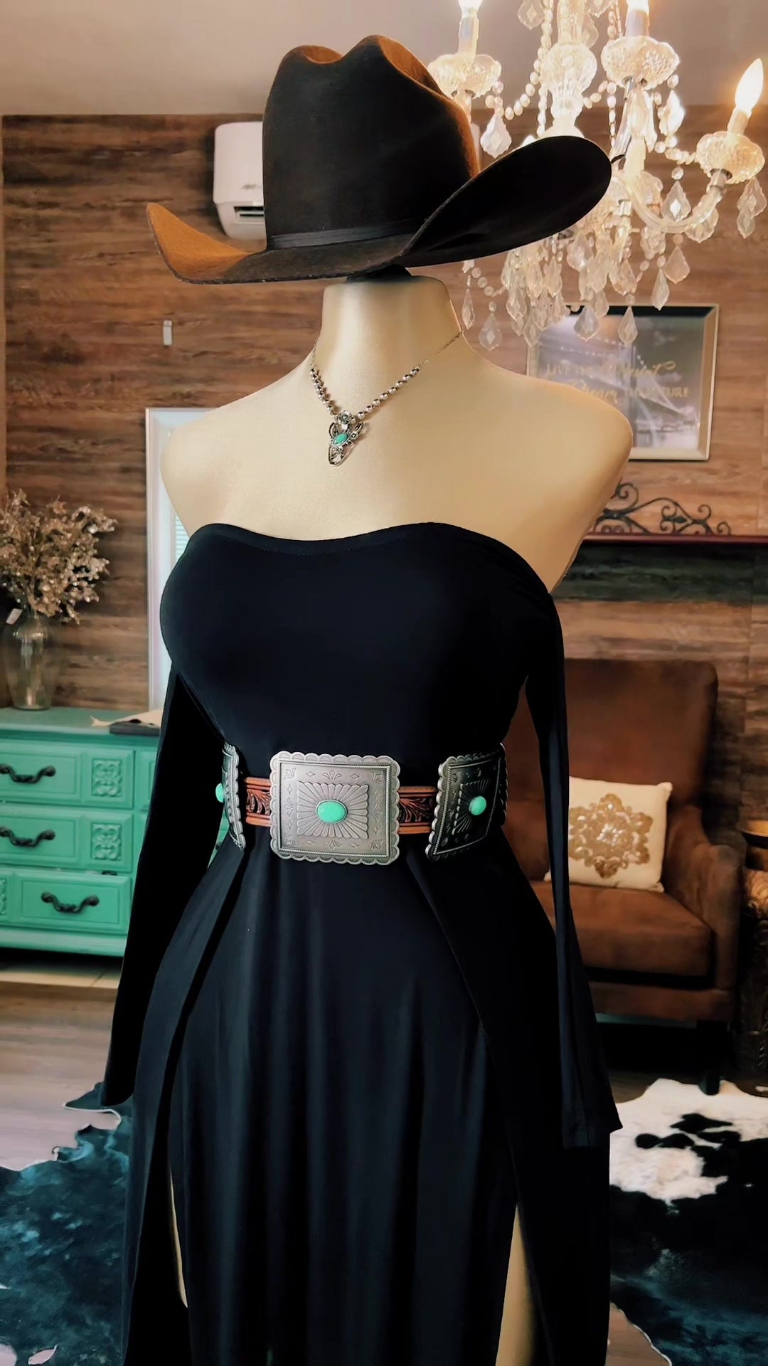 Wild Frontier Strapless Slit Maxi Dress