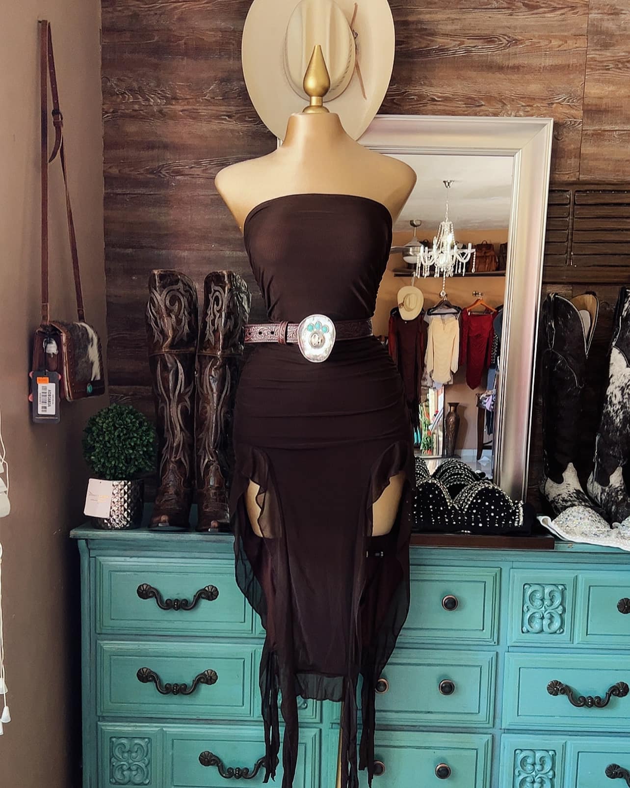Elegant Ruffled Tube Top Dress